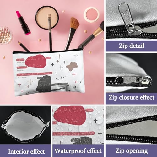 16 Pcs Christian Cosmetic Bags Bulk Christian GIfts for Women Bible Verse Makeup Bags Inspirational Pencil Pouch Makeup Bags for Travel Motivational Religious Journaling Motivational Supplies3