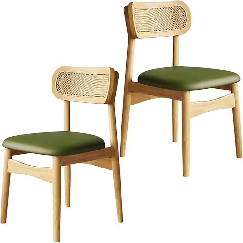 Miniatura 56 de YVYKFZD Sillas de comedor de madera maciza, juego de sillas de cocina sin brazos, silla de comedor con respaldo de ratán, silla lateral cómoda