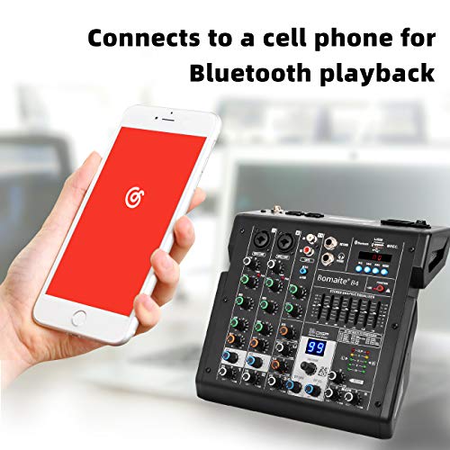 6-Kanal-Mixer 99 Effekte 7-Band-EQ Bluetooth-Studio-Audio-Mixer für PC-Aufnahmeeingang, XLR-Mikrofonbuchse, 48V-Strom… - Image 5