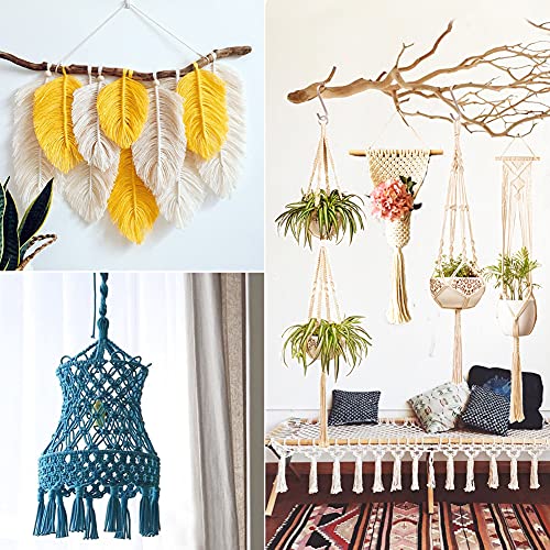 UHAPEER Makramee DIY Kit Baumwollgarn Set 64-tlg für Erwachsene Anfänger – Bild 6