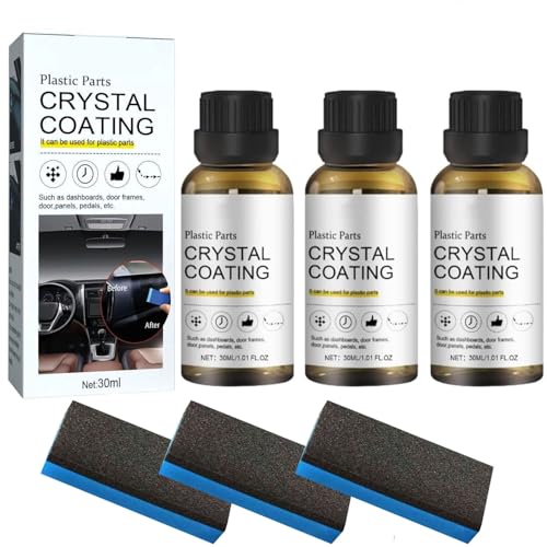 Crystal Coating Voiture Plastique Rénovation Revêtement, 2025 Efface Rayure Plastique, Renovateur Plastique Voiture Interieur, Agent De Remise À Neuf De...