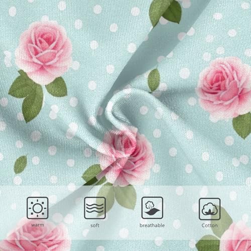 Toddler Panties, Pink Roses Blue Girls Cotton Underwear, 2–8 Years3