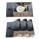 【Facile à Nettoyer et à Entretenir】 Lorsque le set de table est taché, utilisez simplement un chiffon humide pour nettoyer la saleté ou lavez-les à l'eau courante et laissez sécher à l'ombre. Ces sets de table se séchent rapidement, ils ne se décolorent pas, antibactérien, résiste à la moisissure, faciles à ranger, peuvent être enroulés gagner de la place.