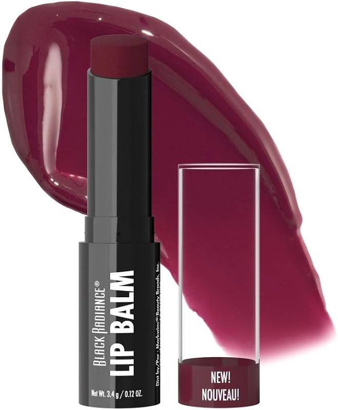 Bálsamo labial Black Radiance Beyond A Pout Smooches com brilho e cor fúcsia translúcida