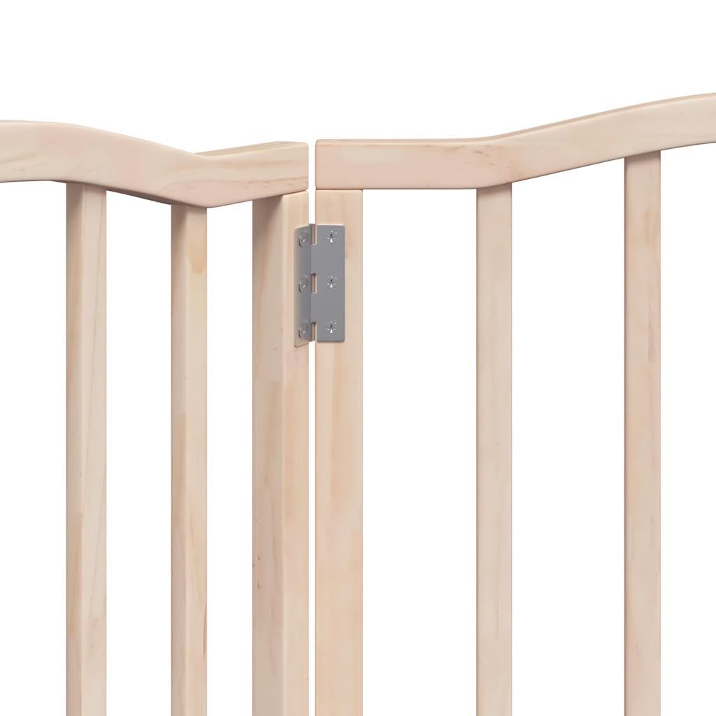 Puerta plegable para perros de madera de álamo de 3 piezas, 150 cm, independiente y compacta, valla segura para mascotas para interior y exterior, ideal para entrenamiento de cachorros y