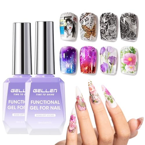 GELLEN 2Pcs Nail Foil Transfer Gel, 18ml Foil Glue Gel for Nails ...