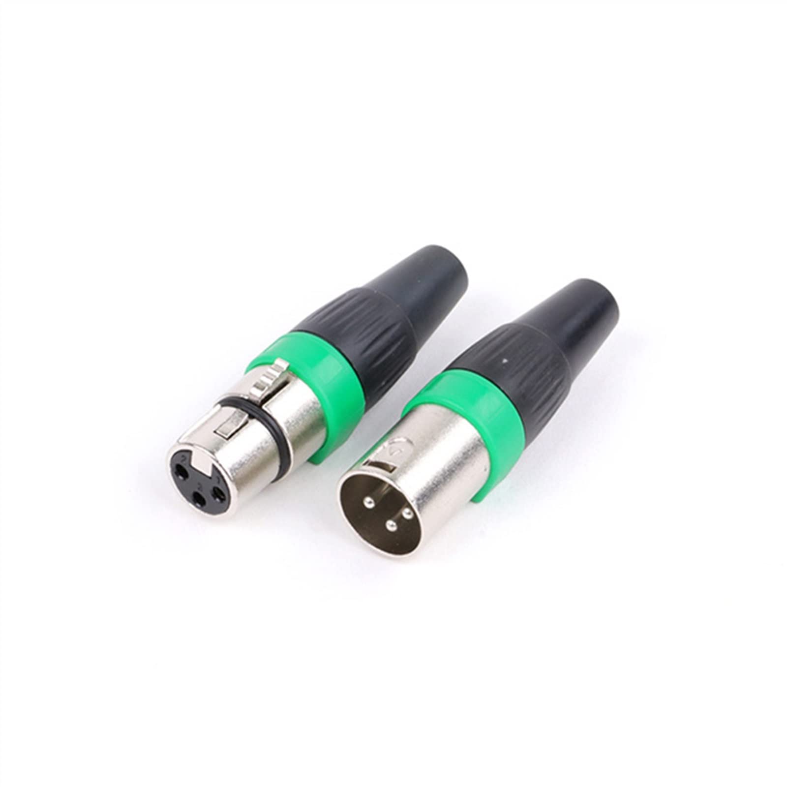 XLR-Buchse auf XLR-Stecker, 3-polig, für Mikro-Lautsprecher, Audio, 5 Farben, Metallgehäuse, 1 Stück (1 x D1035F-Black)