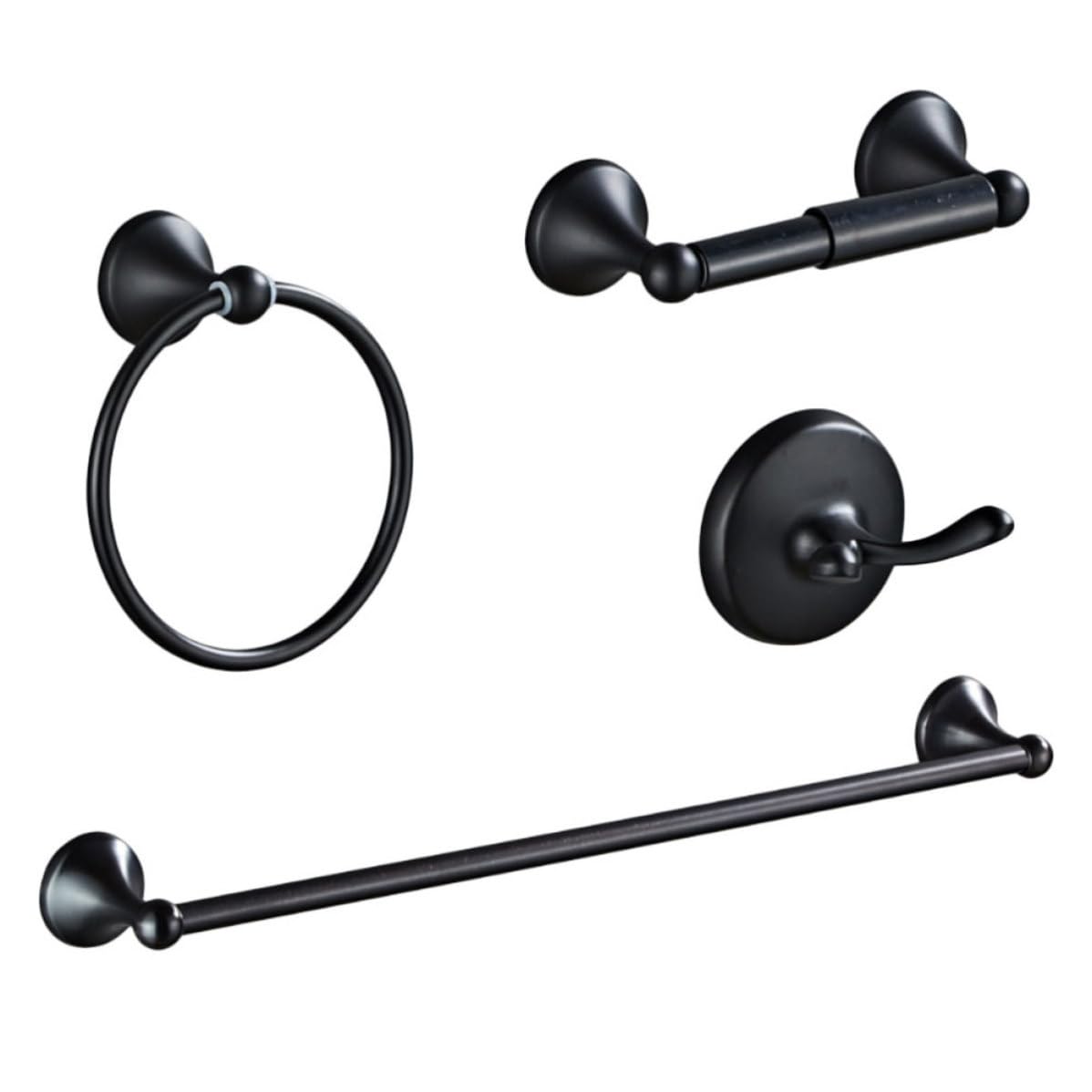 Anillo para Toallas de Baño Negro, Acero Inoxidable y Zinc