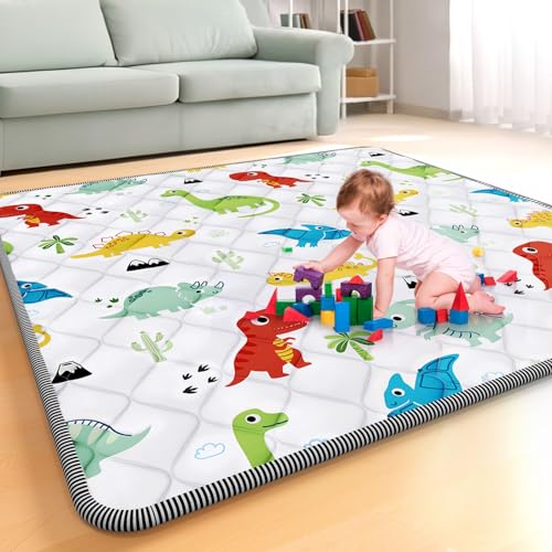 Image of Palopalo Thicken Foam Baby Play Mat for Floor, 50x50 inch Play Mat for Playpen, Soft Padding Playmats for Babies, Toddlers and Infants, Non-Slip and Foldable Baby Crawling Mat, Machine Washable