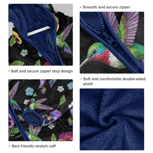 CHIFIGNO Colorful Pansy Flowers Toddler Boy Hooded Jacket Light Thick Sweatshirt Jacket 3T3