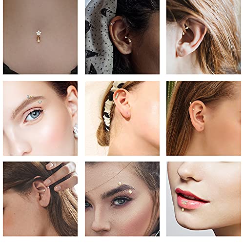 Drperfect Rook Daith Piercing Jewelry 16G Surgical Steel 6Mm 8Mm Curved Barbell Eyebrow Rings Helix Tragus Snug Lip Belly Button Piercing Daith Rook Earrings For Women Men #TOP2