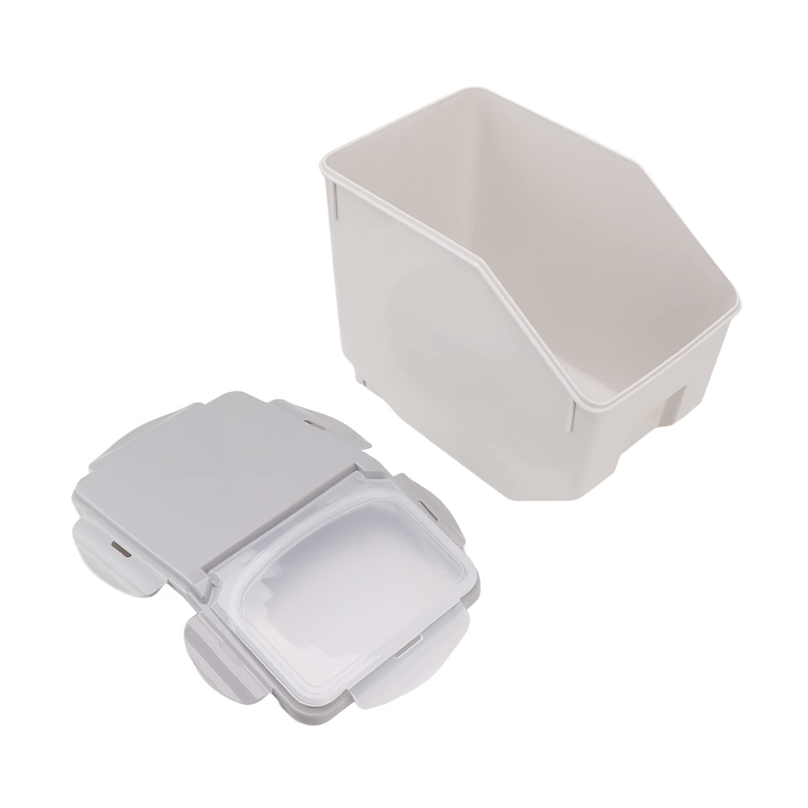 Zunate Contenitore Sigillato per la Conservazione del Riso da 15 Kg |Organizzatore di Alimenti Ventilato con Tazza per Farina, Fagioli, Contenitore da, Salvaspazio (Grigio 15 kg)