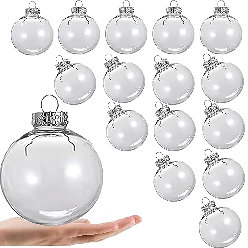 La Mejor Recopilación de Esferas los mejores 10. 50 15 bolas colgantes de plástico transparente de 2.36 pulgadas, adornos de plástico extraíbles para bricolaje, bolas redondas, perfectas para árbol de Navidad, proyectos de...