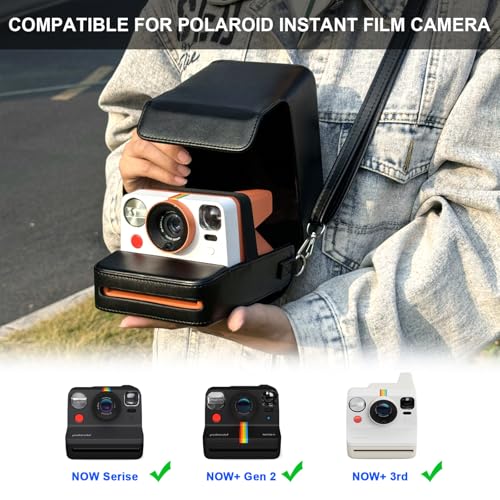 Funda Vintage para Cámara Polaroid Now Negra miniatura 2