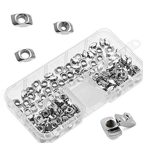 YouU 20 Série M3 M4 M5 Extrusions en Aluminium T-Nuts, Kit D'assortiment D'écrous de fixation pour Tête de Marteau, écrou 150 Pièces avec Boite Cover