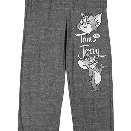 Tom & Jerry Logo Men's Graphite Heather Sleep Pajama Pants2
