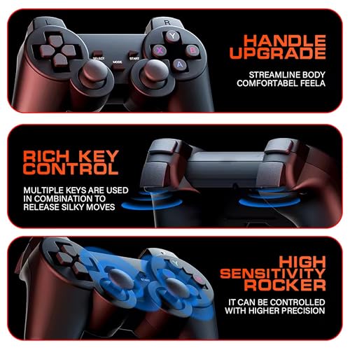 Toshionics 4K Smart HD Projector with Android, 120 ANSI Lumens, 180°, WiFi & Bluetooth, 130" Display, Dual 2.4G Wireless Bluetooth Controllers, 10k+ Video Games, HDMI, 360° Sound Experience (HY310)