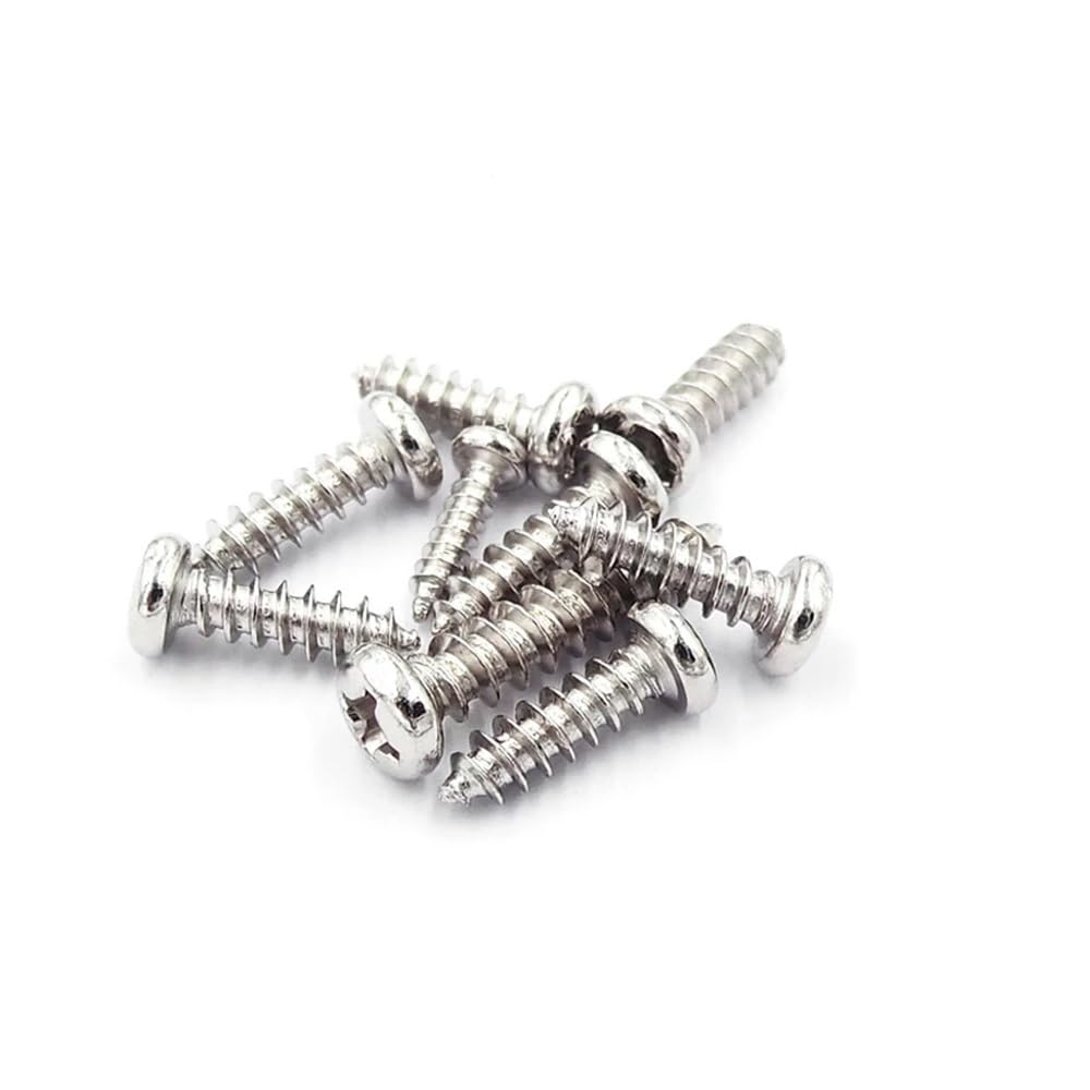 Cilky Metal Screws 1000pcs Button Head Self-tapping Wood Screw M1 M1.2 M1.4 M1.7 M2 Nickel Plated Round Head Electronic Screw(Nickel Plated,8MM_M1.7 (1000PCS))