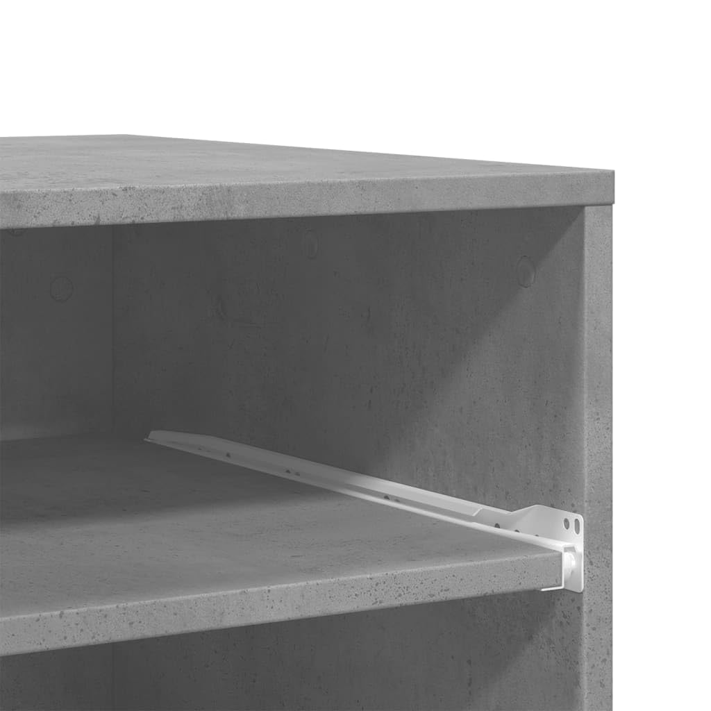vidaXL Supporto per Stampante con Ruote Grigio Cemento 60x48x74 cm, Supporto per Computer, Organizer per Stampante, Tavolo da Stampante portaoggetti