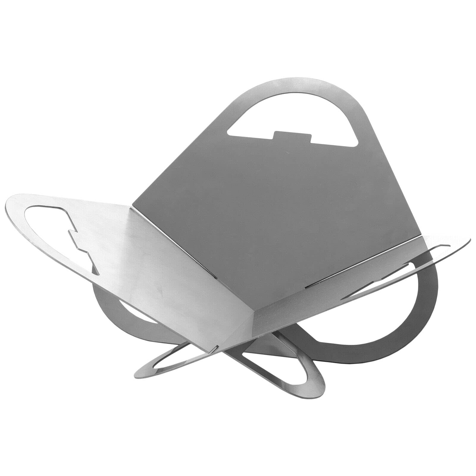 Feuerstelle 56 x 56 cm aus Edelstahl Mobile Feuerschale BBQ Lagerfeuer klappbar Gartenfeuer Feuerkorb Feuertonne für Terrasse und Garten Grill