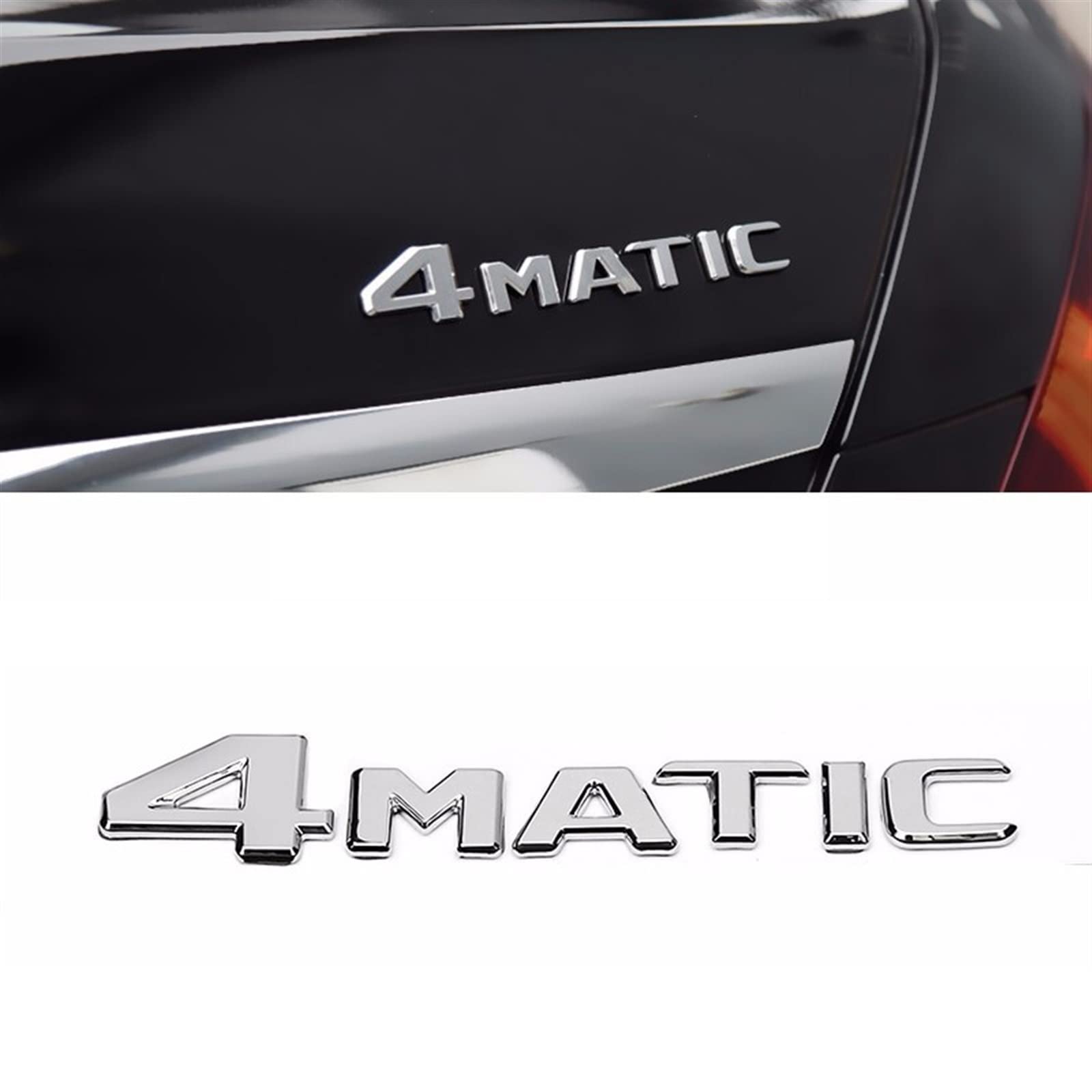 3D ABS 4 Matic Logo 4matic Emblème Lettres Insigne de Coffre de Voiture Compatible for Mercedes AEC GLK GLC 220 250 ML 320 4MATIC Autocollant Accessoires (Color