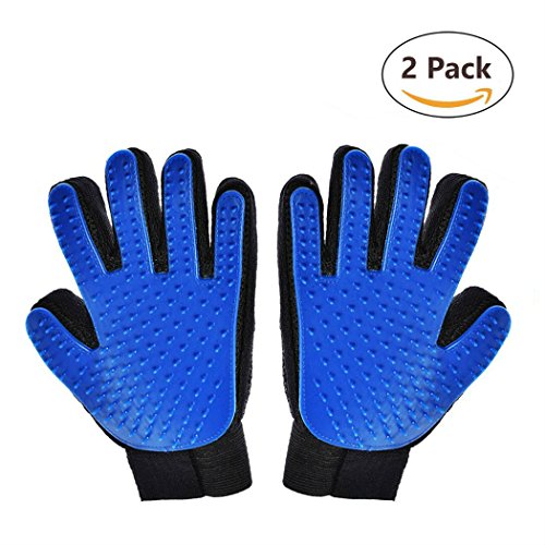 Pet Hair Remover Glove - Gentle Pet Grooming Glove Brush - Efficient Pet Hair Remover Mitt- Perfect for Dogs & Cats with Long & Short Fur