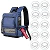 Ventilated Ultra Lightweight Backpack Compatible with Inogen Rove 6, Inogen One G5, OxyGo Next, Bundle with (10) 4ft cannulas, Medical tag Backpack fits Single or Double, Zippered Bottom (Navy)