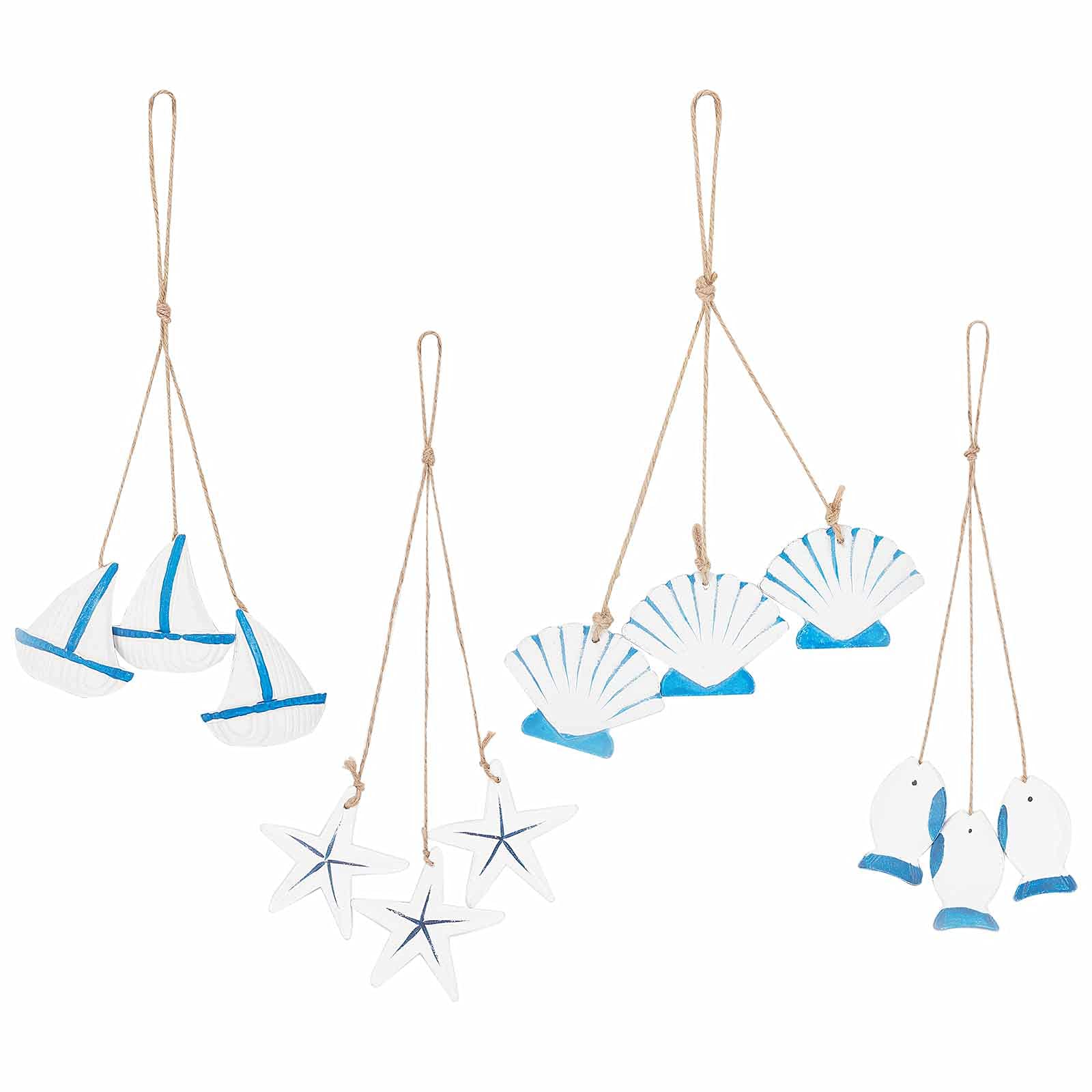 Motivi di vita marina all'uncinetto Stelle marine, meduse, conchiglie all'uncinetto Set da 9 pezzi Applicazione sotto il mare - Italia