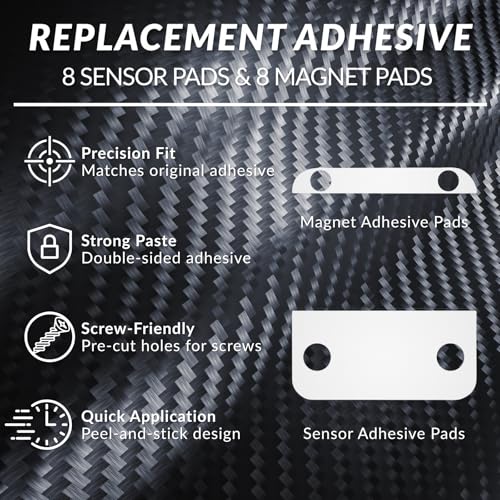 Image of Adhesive Replacement Tape for Ring Alarm Contact Sensors & Magnets - Pre-Cut Double-Sided Tape, No Cutting Needed, Easy Installation | Includes 8 Sensor Pads + 8 Magnetic Pads (16 PCS White)