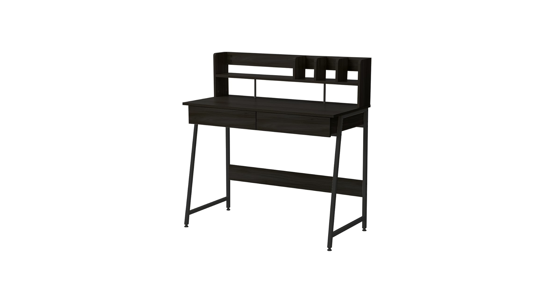 【ブラック】パソコンデスク 引き出し付き　収納台　ミシン台 学習机 勉強机 パソコンデスク 一体分割両用 引き出し付き 幅100cm 収納ラック付き