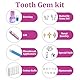 Rienan Tooth Gem kit 30 Stück Zahnschmuck set Zahnstein set Hining Smile DIY Tooth Gem kit Zahnschmuck set Edelstein Zahnstein Schmuck für Reflektierende Zahnverzierungs-Dekoration