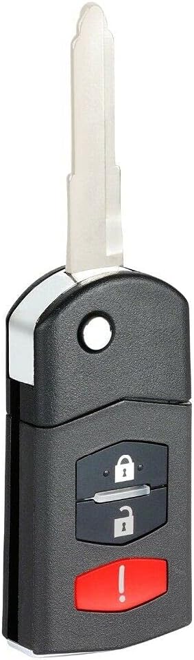 2PCS Keyecu Replace Flip Shell Remote Key Case Fob 3 Button For Mazda 3 5 6 RX8 CX5 CX7 CX9,(Empty Shell Only)