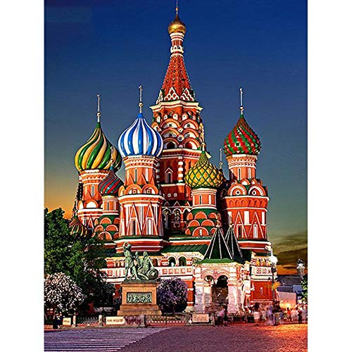 Ejnsef Cuadro de Diamante 5D Cuadrado Completo Iglesia Diamante Mosaico Imagen de...