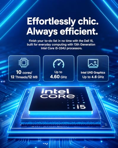 Image of Dell 15 Touchscreen Laptop, 16GB DDR5 4400 MT /s, 512GB SSD, Intel i5-1334U