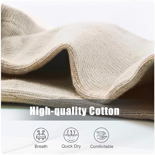 Image of No Show Socks for Women and Men - 6 Pairs Low Cut Cotton Invisible Liner, Non-Slip Athletic Boat Socks