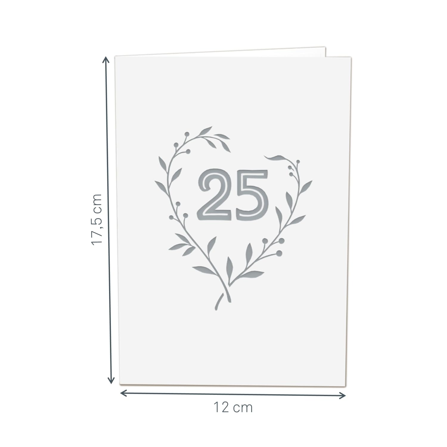 papercrush® Pop-Up Card Silver Wedding Anniversary, 3D Greeting Card with Roses - Image 4