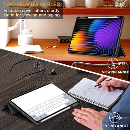 Coque Xiaomi Pad 7 Pro antichoc transparente à trois volets et veille auto - 4