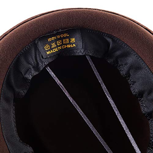 Image of LADYBRO Straw Trilby Fedora Hat for Men Women 1920s Wool Felt Panama 7 1 /4