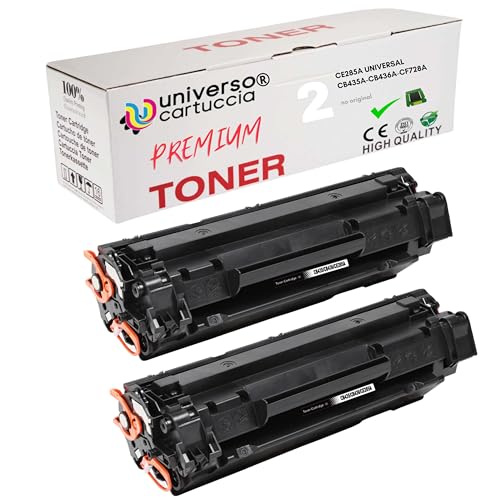 universo cartuccia CE285A 85A Kit 2 Tóner compatible con HP LaserJet Pro P1102 P1102W M1212NF M1132 M1217NFW M1132 M1212 M1130 P1100 M1136 M1210 M1210MFP M11333 4 M111. 34MFP (2 CE285A)