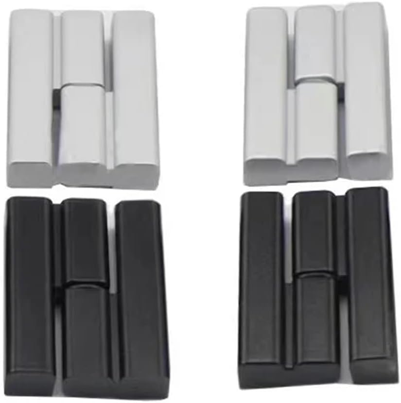 Zinc Alloy Cabinet Black/Silver Hinges Symmetrical Detachable for Fire/Communication/Cabinet Industrial Furniture Gate(3PCS-Left-Silver)