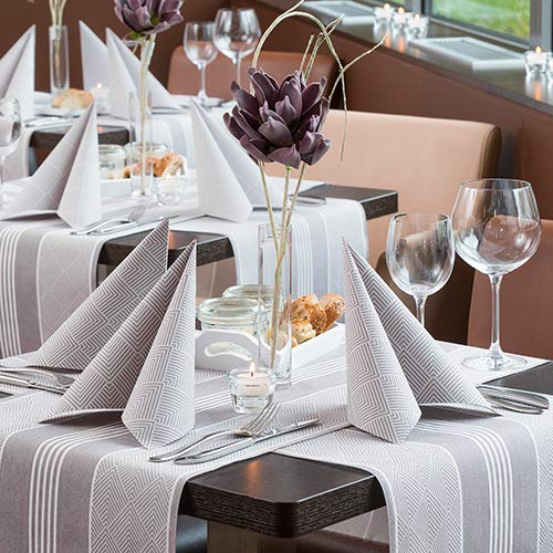PAPSTAR 4 Tischläufer, stoffähnlich, PV-Tissue Mix ROYAL Collection 24 m x 40 cm Champagner Elegance 86506 Tissuetischläufer Premium stoffähnlich Muster Motiv