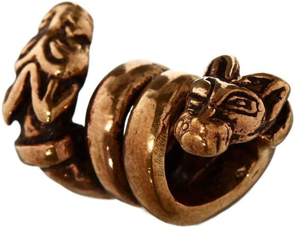 NKlausViking beard bead VIKING DOGS plait jewellery bronze curly bead 6387