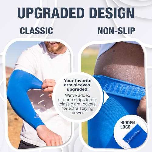 Image of SportsTrail Cooling Arm Sleeves for Men & Women - Breathable, UV Sun Protection, Sports Arm Sleeves for Women, Men & Youth