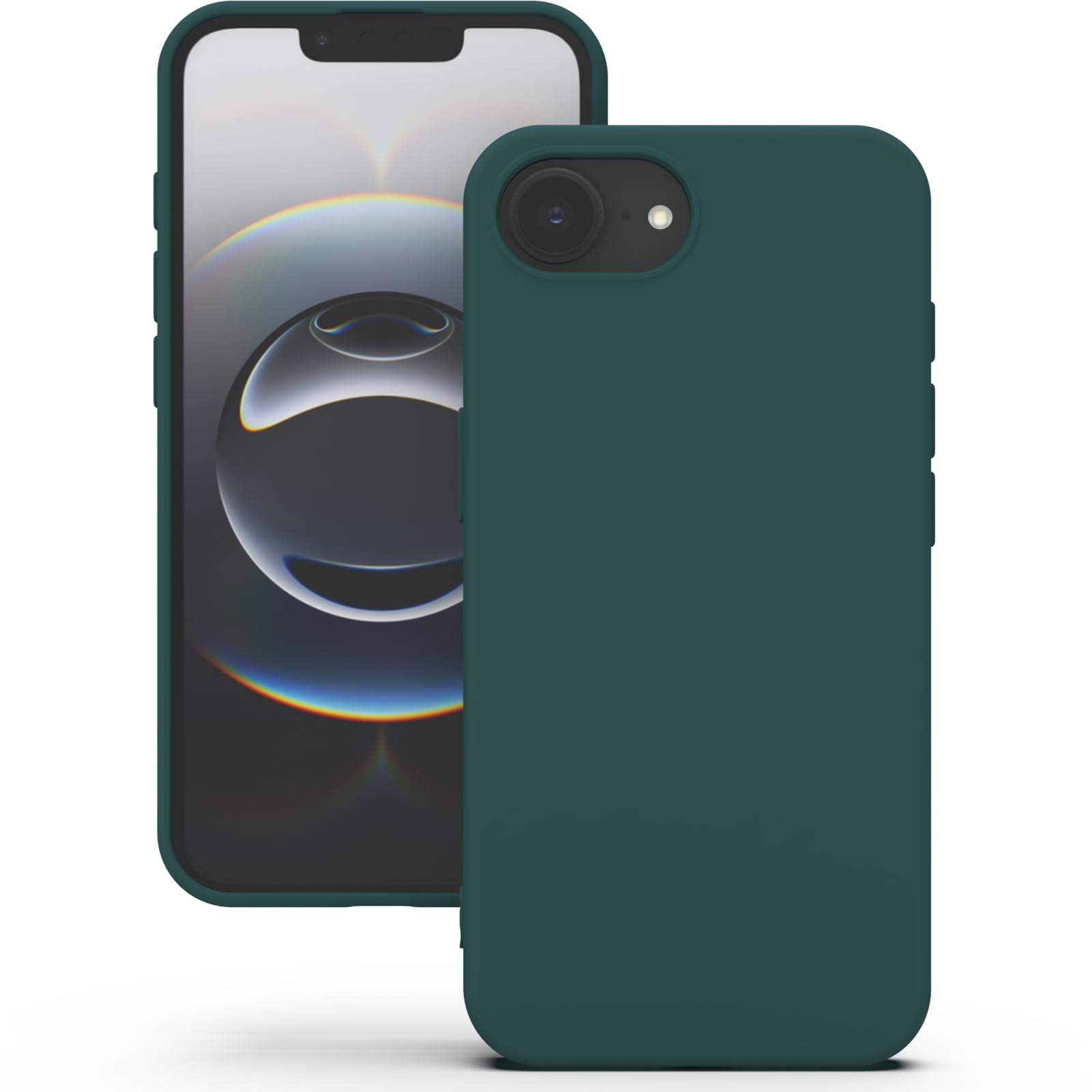 YATWIN Hülle für iPhone 16e, Silikon Handyhülle mit Futter, 1mm Kamera und Displayschutz, Dünn & Leicht, Anti Kratzer Case, Grün