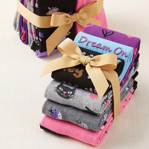 Image of Tipi Toe Women's Fun Patterned Dress Socks, 12-Pack Lightweight Colorful Crew Socks, Casual Novelty Assorted Designs