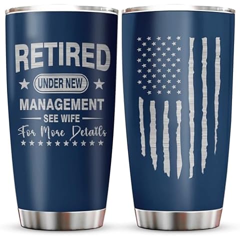 Muilzon Retirement Gifts for Men Tumbler 20oz - Retired Gifts for Men - Men Retirement Gift Ideas - Men Gifts for Retirement - Retirement Gifts for Him, Dad, Son, Husband Cover