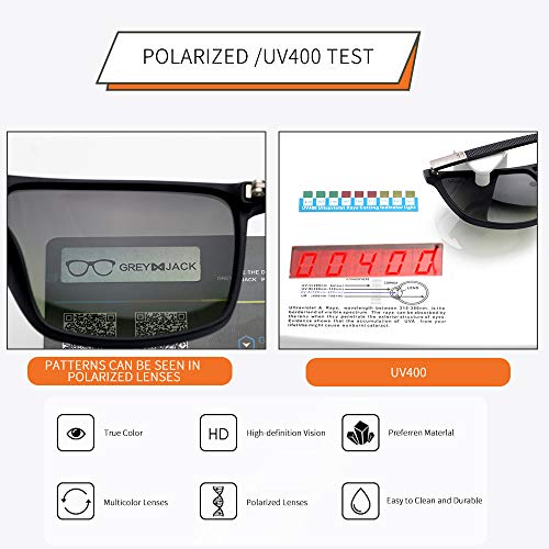 Image of grey jack Oversized Polarized Sunglasses Stylish,Large Size Rectangular Sunglasses UV Protection for Men Women S2202