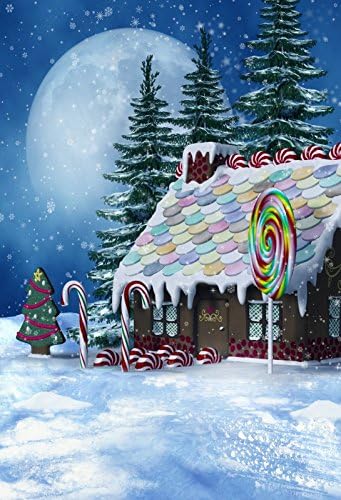 Leyiyi 4x6ft Merry Christmas Backdrop Snowcovered White World Banner Cartoon Gingerbread Background Hockey Candy Cane Winter Forest Snowflakes Happy Year Photo Portrait Vinyl Prop Studio Wallpaper