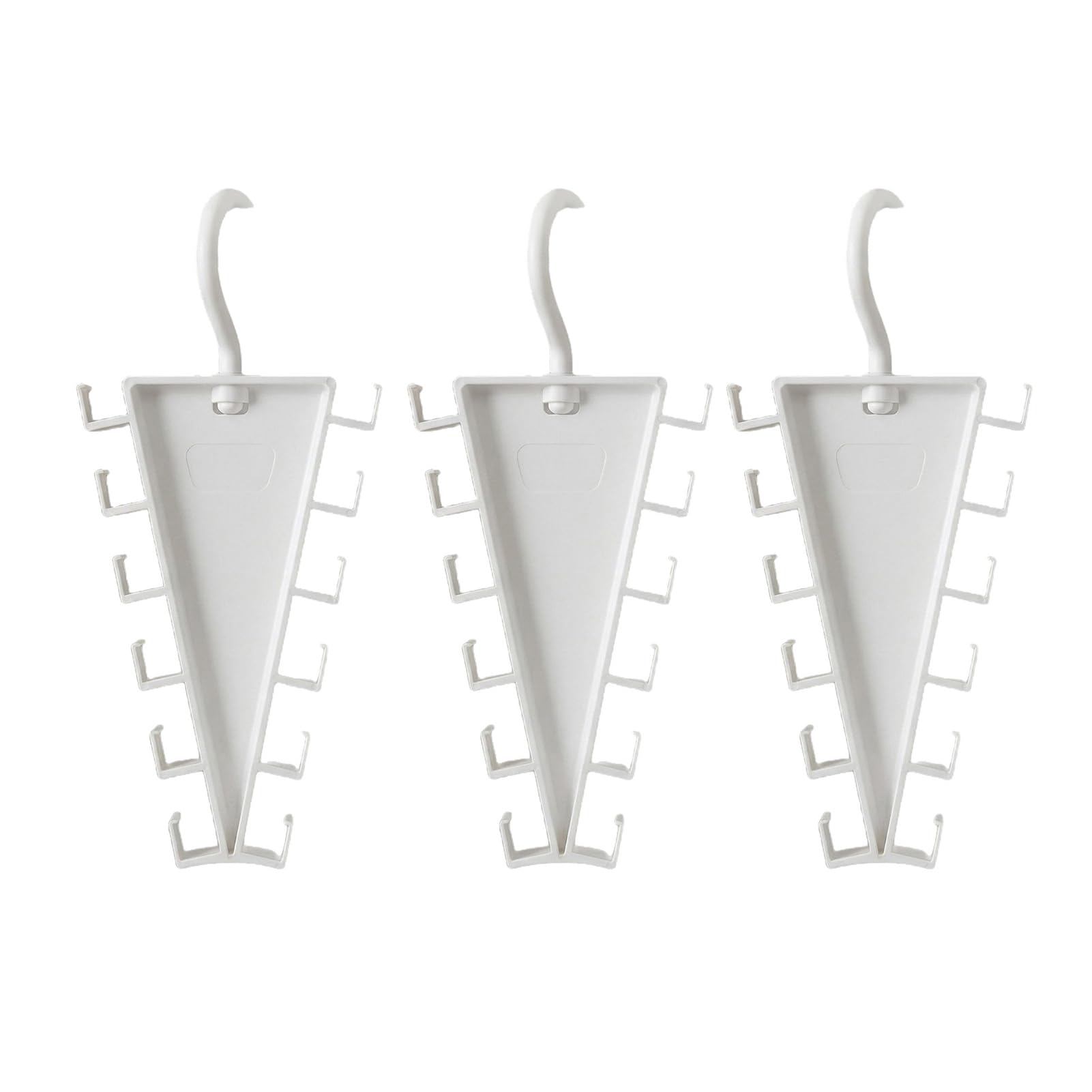 Quoravel V Shaped Double-Sided Closet Organizer, 360 Degree Rotating Multi-Layer Vertical Hanger, with 12 Non-Slip Hooks Storage Rack, for Bras Scarves Jackets Bags Ties White 3pcs