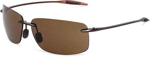 JULI - Lentes de sol deportivos para hombres y mujeres marco sin montura Tr90 para correr pesca golf surf conducción MJ8009